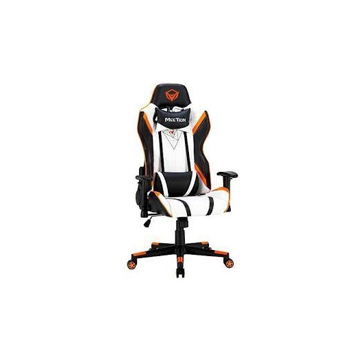 Meetion MT-CHR15 gamer szék black+white+orange