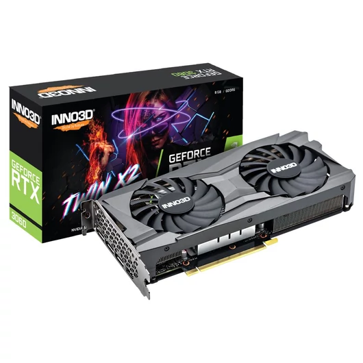 Inno3D GeForce RTX 3060 8GB Twin X2 videokártya (N30602-08D6-11902130)