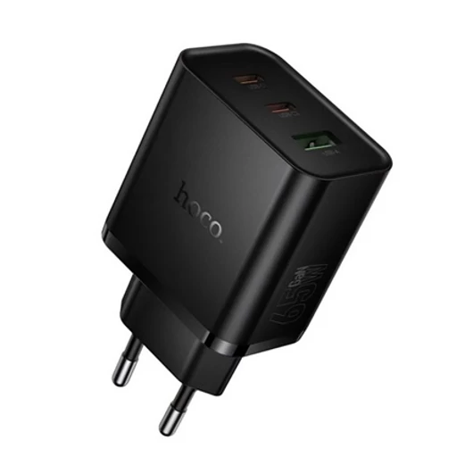 HOCO N75 GaN 65W univerzális hálózati töltő adapter fekete