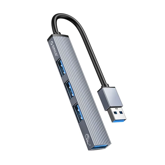 Orico USB3.0 Hub - AH-A13-GY (4 port, Bemenet: USB-A, Kimenet: 1xUSB-A3.0 + 3xUSB-A2.0, szürke)