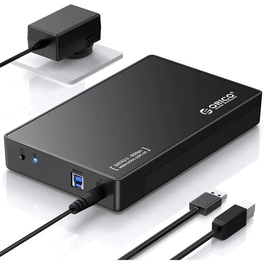 Orico Külső HDD / SSD Ház 2.5" / 3,5" - DDL35-U3 (USB-B to USB-A 3.2, Max.: 20TB, fekete)