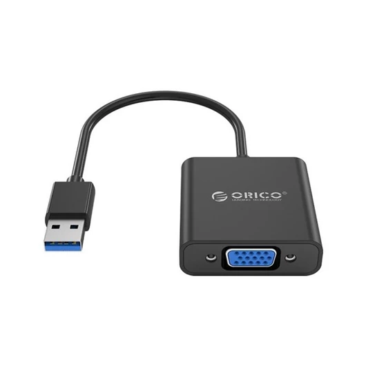 Orico kábel átalakító - UTV-BK / 97/ (USB-A 3.0 to VGA, 1080p, fekete)