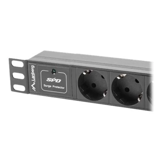 LANBERG PDU-03F-0200-BK PDU 10 1U 16A 3x 230v Schucko 2m Black