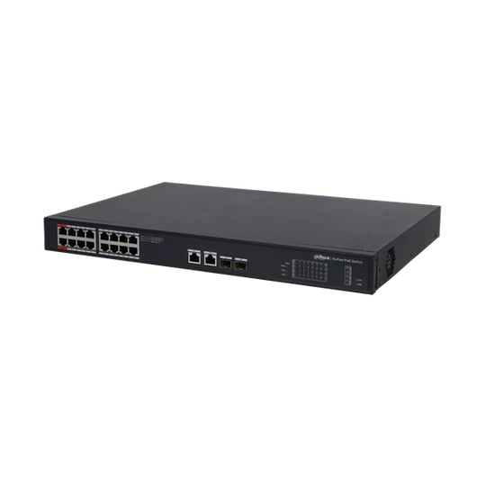 Dahua switch PoE - PFS3220-16GT-240 (16x 1Gbps at / af PoE + 2x 1Gbps + 2x SFP, 240W)