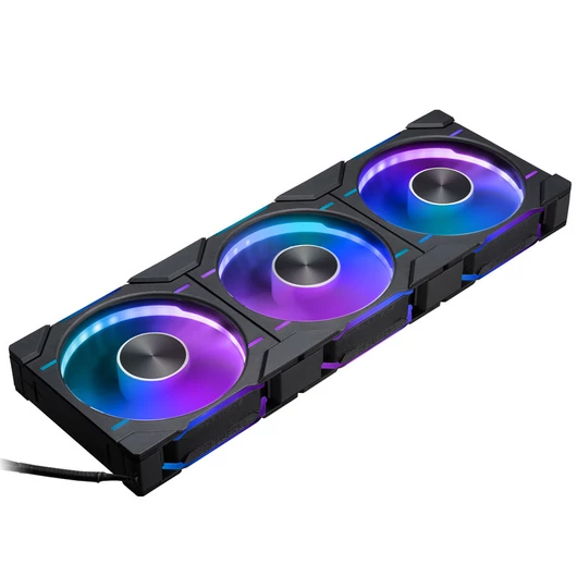 Ventilátor PHANTEKS  D30 PWM reverse Airflow D-RGB L 12cm, 3 darabos Fekete