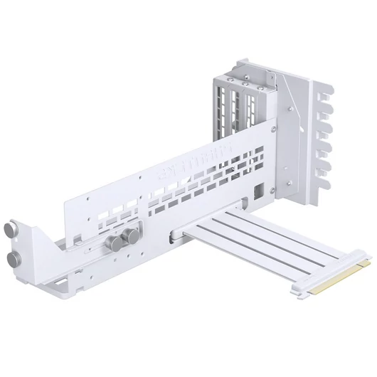 Számítógépház kiegészítő függőleges GPU-konzol + PCIe 4.0 x 16 kiemelő kábel, DRGB, 220mm, fehér