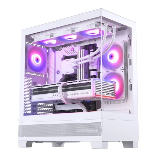 Számítógépház Phanteks XT View edzett üveg, D-RGB, Fehér