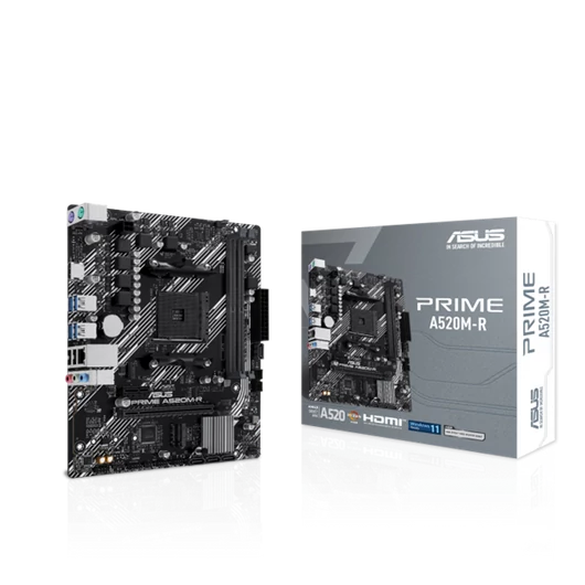 Asus Alaplap - AMD PRIME A520M-R AM4 (A520, 2xDDR4 5100MHz, 1xGBE LAN, 1xM.2, 4xSATA3, HDMI)