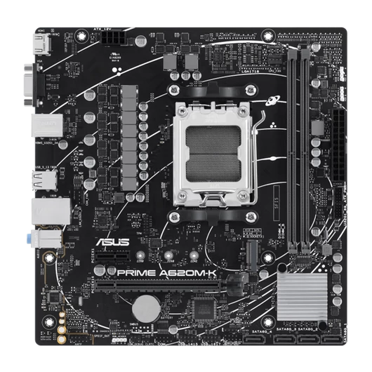 Asus Alaplap - AMD PRIME A620M-K AM5 (A620, 2xDDR5 7200 + MHz, 1xGBE LAN, 1xM.2, 4xSATA3, VGA + HDMI)