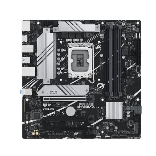 Asus Alaplap - Intel PRIME B760M-A-CSM s1700 (B760, 4xDDR5 7200 + MHz, 4xSATA3, 2xM.2, 2xHDMI + DP)