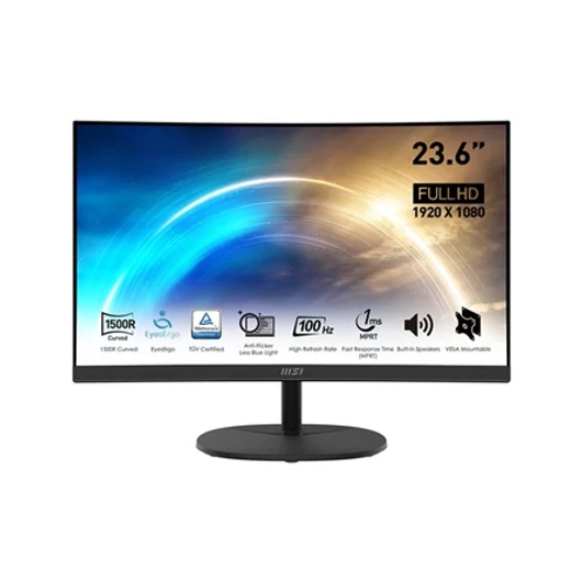 MSI PRO MP2412C Business 23.6" ívelt VA LED monitor fekete 100Hz