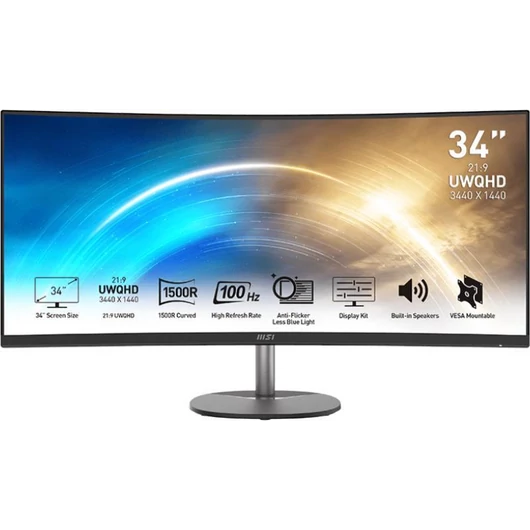 MSI PRO MP341CQ VA UWQHD monitor