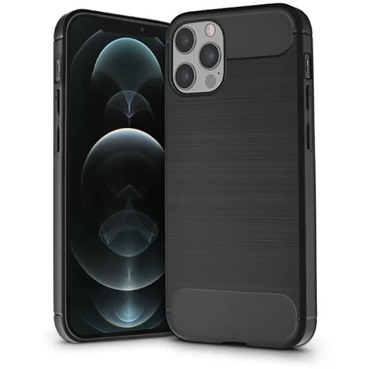 Haffner Carbon Apple iPhone 12/12 Pro szilikon tok fekete (PT-5835)