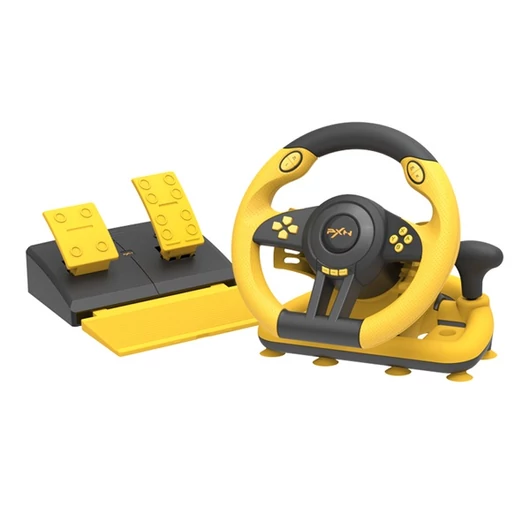 PXN csomag - V3 PRO (kormány + pedálok + váltó, PC / PS3 / PS4 / XBOX ONE / SERIES / Switch kompatibilis, sárga-fekete)