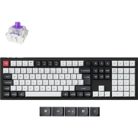 Keychron Q6 HE - Hot Swappable, RGB Backlight, Knob, Magnetic Switch - ISO HU Layout - Carbon Black