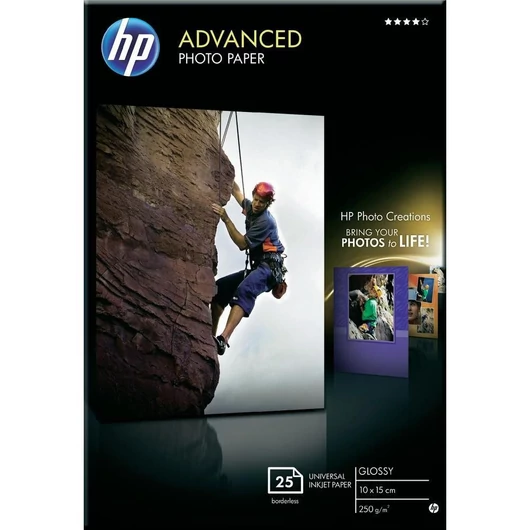 HP 10x15 Fényes Fotópapír 25lap 250g (Eredeti) HP