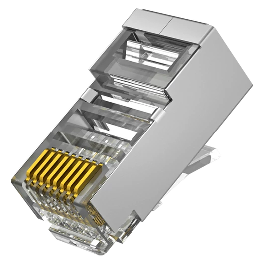 Walisec csatlakozó - RJ45-6S (RJ45, Cat6, árnyékolt, 8P8C, aranyozott) 100db / csomag