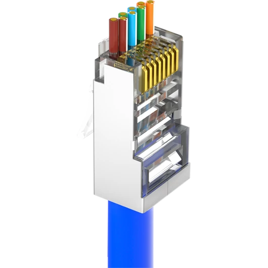 Walisec csatlakozó - RJ45-P6S (RJ45, Cat6, árnyékolt, 8P8C, aranyozott, befűzős) 100db / csomag