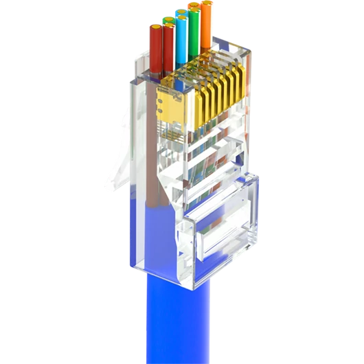 Walisec csatlakozó - RJ45-P6U (RJ45, Cat6, árnyékolatlan, 8P8C, aranyozott, befűzős) 100db / csomag