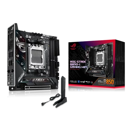 Asus Alaplap - AMD ROG STRIX B850-I GAMING WIFI AM5 (B850, ATX, 2xDDR5 8400 + MHz, 2xSATA3, 2x M.2, HDMI + USB-C)