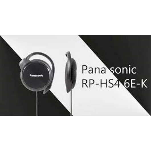 Panasonic RP-HS46E CLIP-ON fekete fülhallgató,fülkampókkal zárt, vezetékes