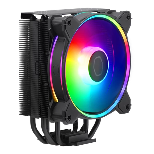 COOLER MASTER CPU hűtő HYPER 212 HALO BLACK ARGB, LGA1700 támogatással, fekete