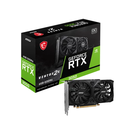 MSI Videokártya PCI-Ex16x nVIDIA RTX 3050 VENTUS 2X 6GB DDR6 OC