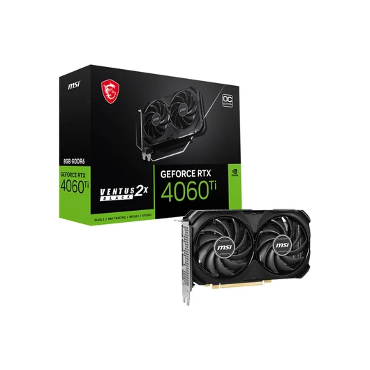 MSI GeForce RTX 4060 Ti 8GB VENTUS 2X BLACK 8G OC videokártya