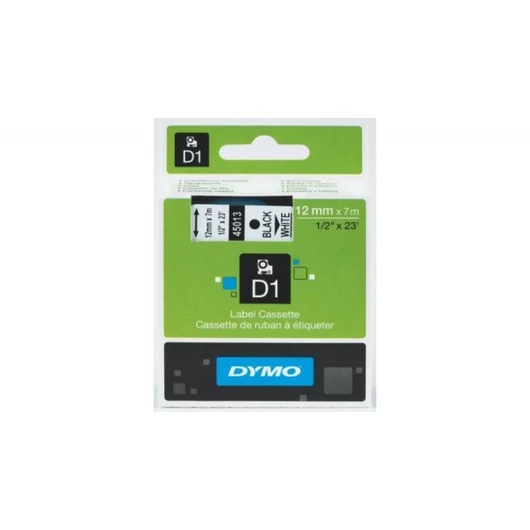 DYMO D1 45013 f.szalag 12mm x 7m fehér-fekete (Eredeti) Dymo