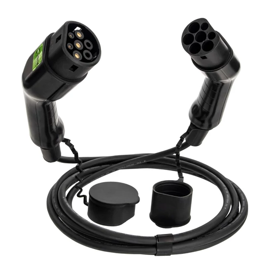 Elektromos autó töltőkábel Sibrid Type2/Type2, Male/Female, 5m, Black (32A/22kW)