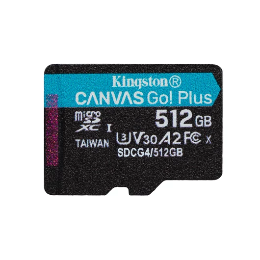 512GB MSDXC CANVAS GO PLUS 200R GEN4 A2 U3 SINGLE PACK W/O ADP