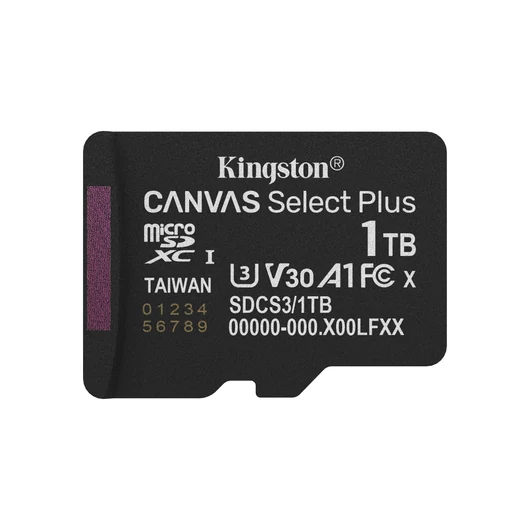 1TB MICROSDXC CANVAS SELECT+ GEN3 150R A1 SINGLE PACK W/O ADP