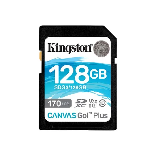 KINGSTON 128GB SDXC Canvas Go Plus 170R C10 UHS-I U3 V30