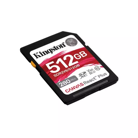 KINGSTON Memóriakártya SDXC 512GB Canvas React Plus UHS-II 280R / 150W U3 V60