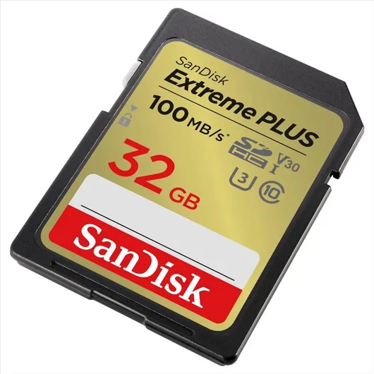 32GB SDHC Sandisk Extreme Plus memória kártya CL10 U3 V30 (121591 / SDSDXWT-032G-GNCIN)