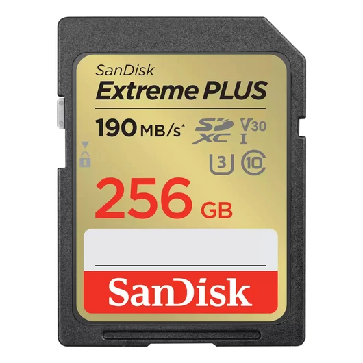EXTREME PLUS 256GB SDXC MEMORY CARD 190MB/S 130MB/S UHS-I CL 10