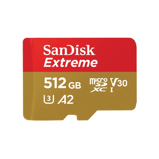 EXTREME MICROSDXC 512GB+SD ADAPATER 190MB/S 130MB/S A2 C10