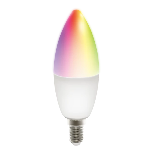 Deltaco SMART HOME SH-LE14RGB izzó LED, E14, gyertya, WIFI, 5W, színes+fehér, szabályozható
