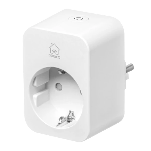 Deltaco SMART HOME SH-P01E16 aljzat energiafigyelővel, WIFI, 2.4GHZ, 16A, fehér