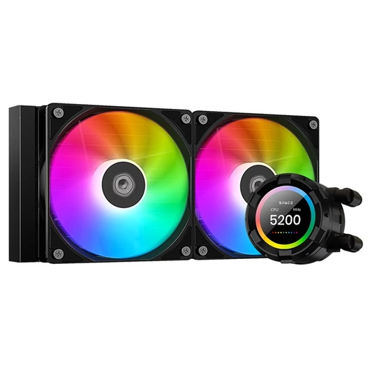 ID-Cooling CPU Water Cooler - Space SL240 XE (25dB; max. 129,39 m3 / h; 2x12cm, A-RGB LED, fekete)