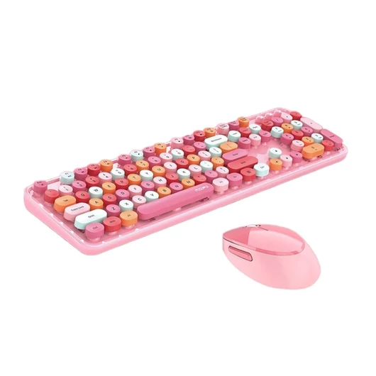 MOFII Sweet 2.4G vezeték nélküli billentyűzet + egér készlet rózsaszín (SMK-623387AG Pink)