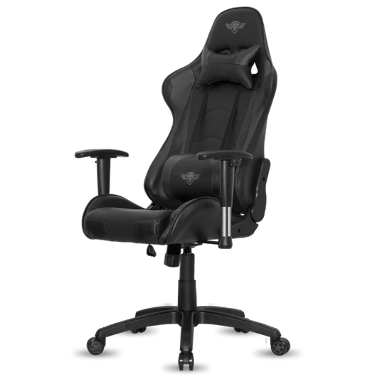 Spirit of Gamer szék - DEMON Black (állítható dőlés / magasság; állítható kartámasz; PU; max.120kg-ig, fekete)