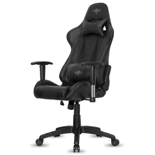Spirit of Gamer szék - DEMON Black (állítható dőlés / magasság; állítható kartámasz; PU; max.120kg-ig, fekete)
