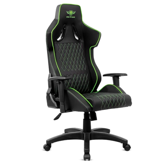 Spirit of Gamer szék - NEON Green (állítható dőlés / magasság / kartámasz; max.100kg-ig, zöld)