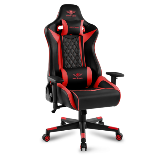 Spirit of Gamer szék - CRUSADER Red (állítható dőlés / magasság / kartámasz; max.120kg-ig, piros)