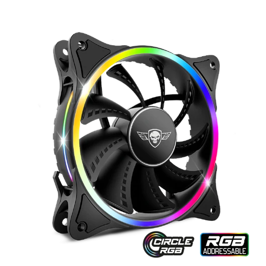 Spirit of Gamer Cooler 12cm - CIRCLE RGB V120EX (25,3dB; max. 39,6 m3 / h; 3pin csatlakozó(Molex); ház hűtésre, RGB LED)