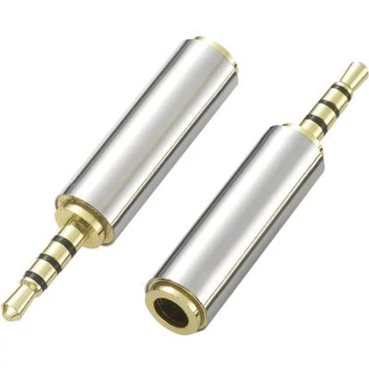 SpeaKa Professional Jack Audio Átalakító [1x Jack dugó, 2,5 mm-es - 1x Jack alj, 3,5 mm-es] Ezüst