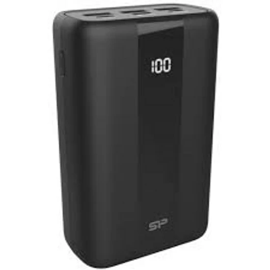 Silicon Power 30.000mAh QX55 Powerbank  Type-C Micro-USB Lightning Fekete