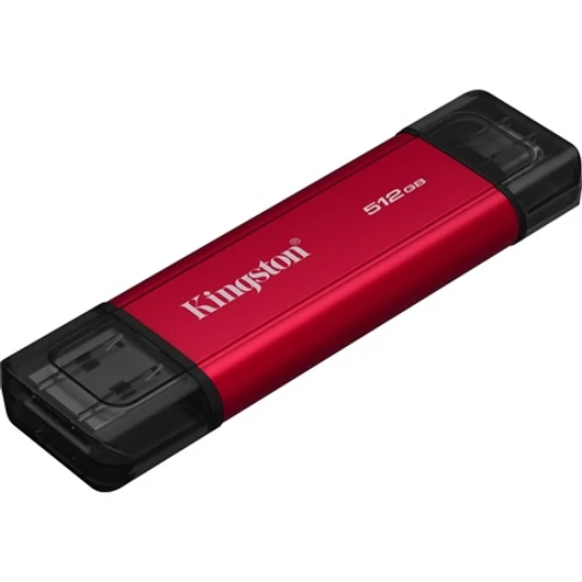Kingston Dual Portable 512GB USB-A / C 3.2 Gen2 SSD piros