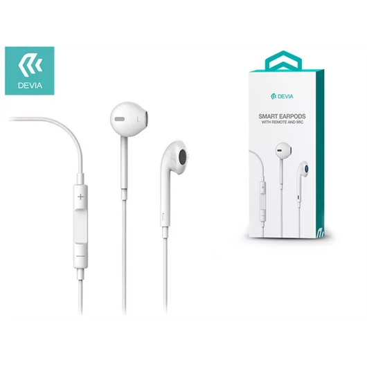 DEVIA UNIVERZÁLIS SZTEREÓ FELVEVŐS FÜLHALLGATÓ - 3,5 MM JACK - SMART EARPODS - WHITE